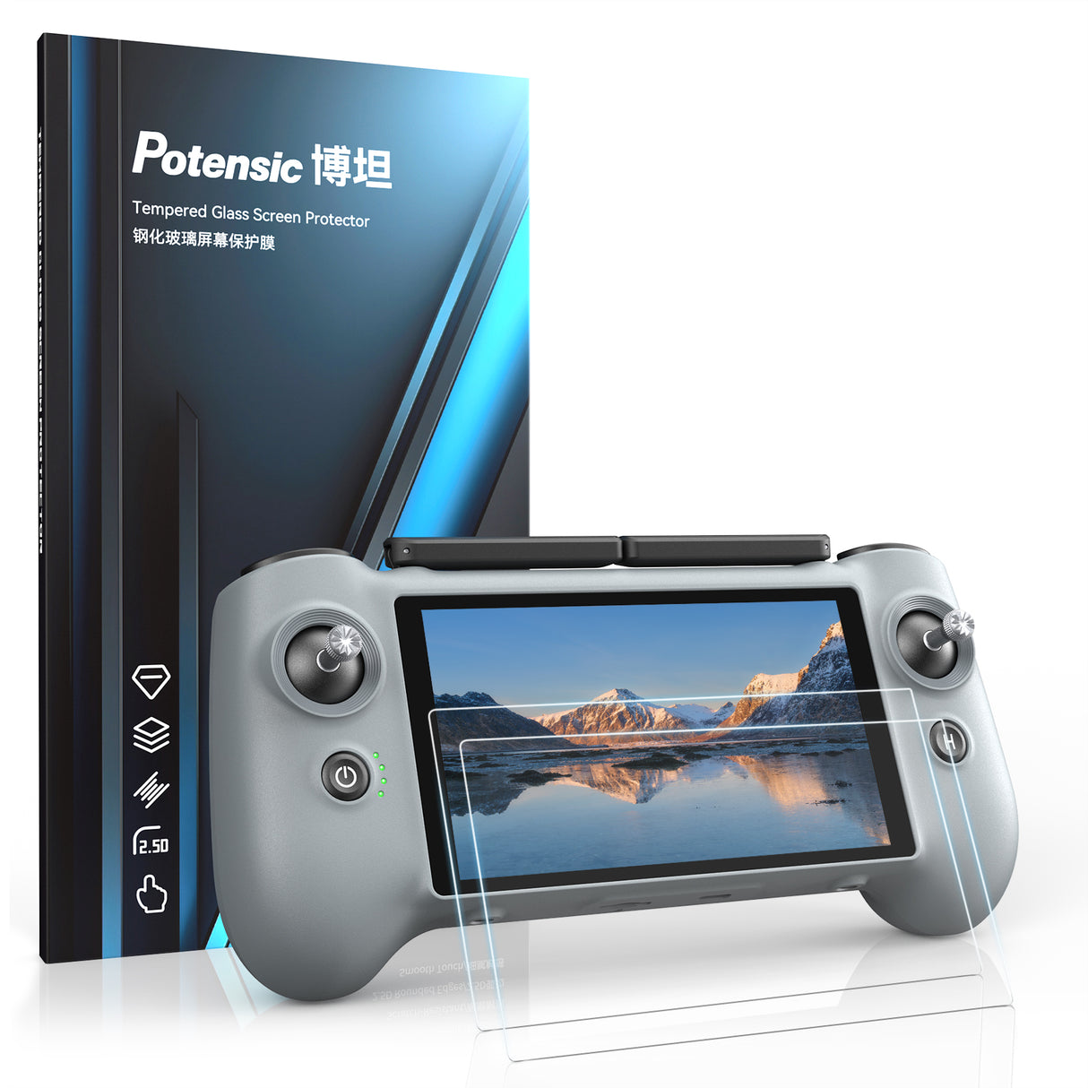 Potensic Tempered Glass Screen Protector 2pcs for PTD-1 Remote Controller
