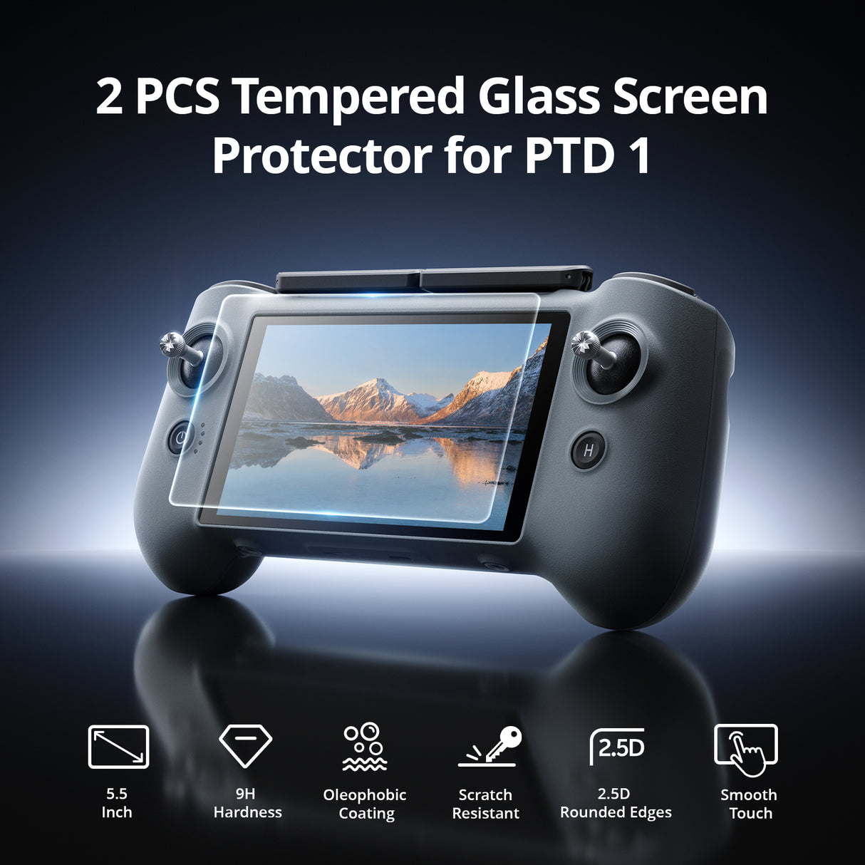 Potensic Tempered Glass Screen Protector 2pcs for PTD-1 Remote Controller