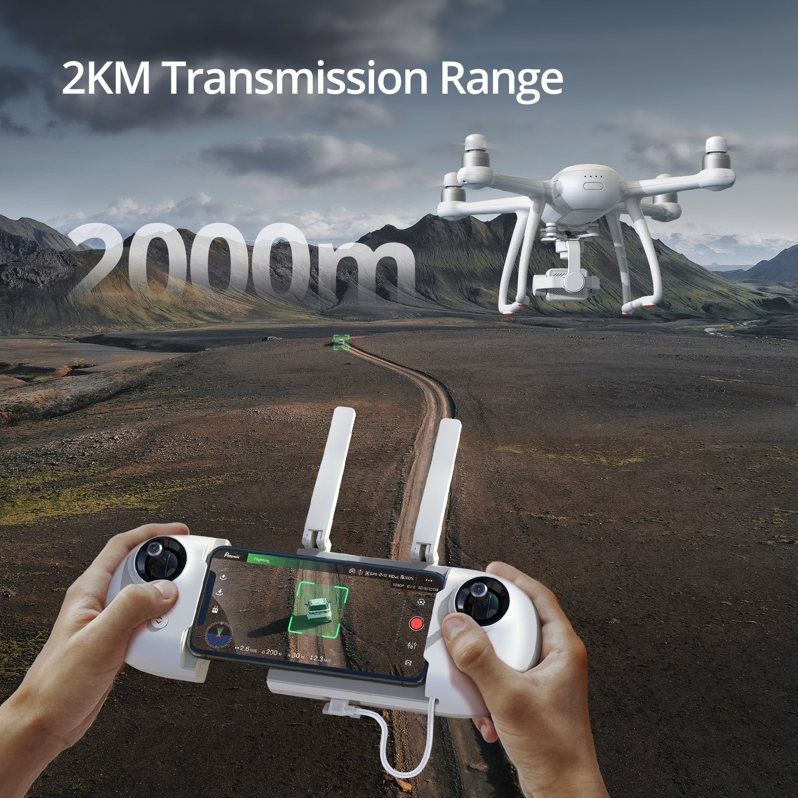 DREAMER Pro GPS 4K-Kameradrohne mit 3-Achsen-Gimbal und 2 km Reichweite